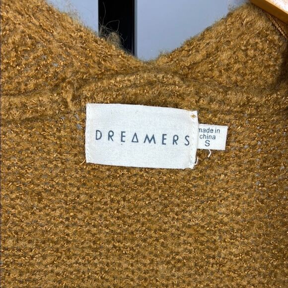 Dreamers Brown and Cream Cardigan Sweater with Cozy Knit Design - Picture 5 of 5